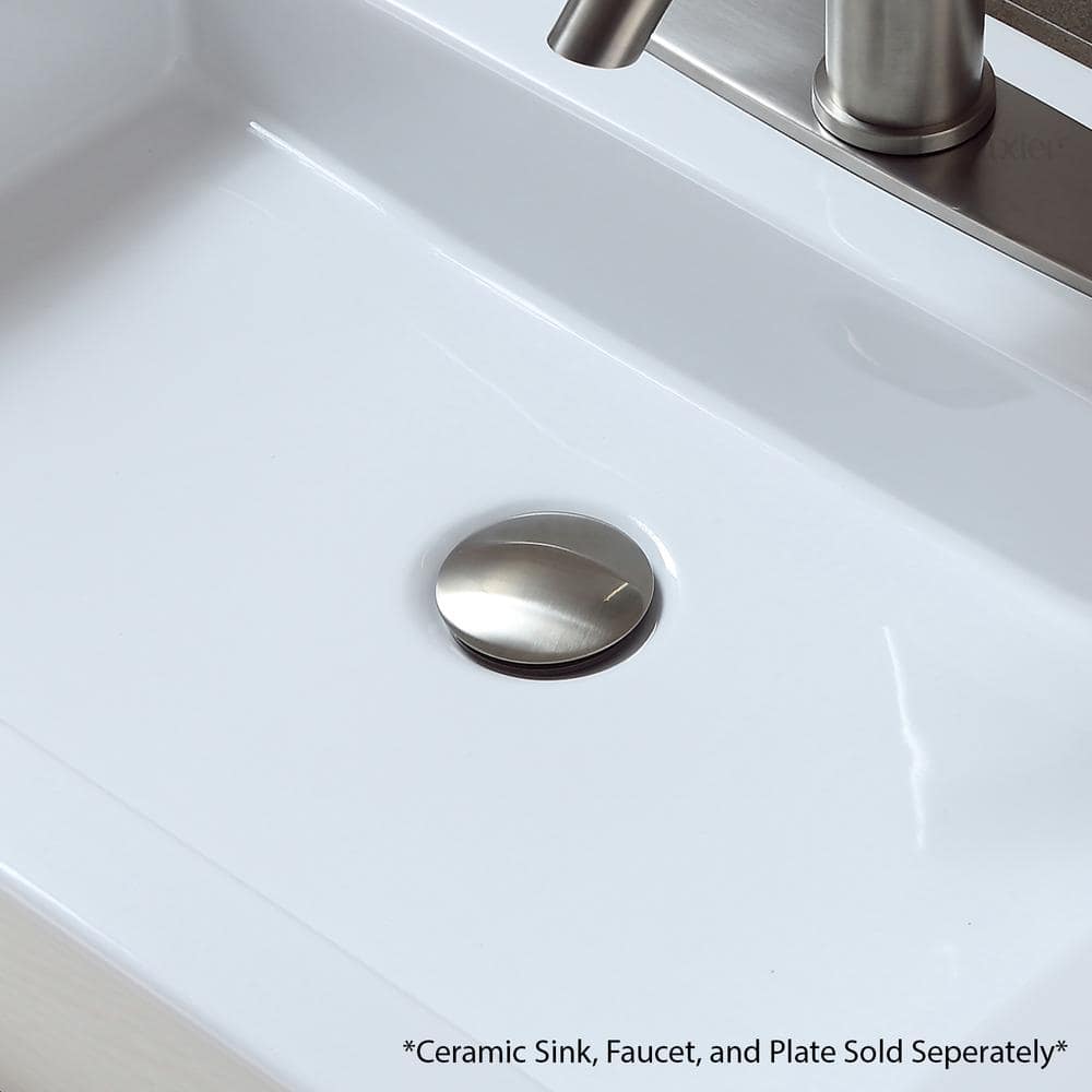 Brushed Nickel Bathroom Sink Push Pop-Up Drain Stopper