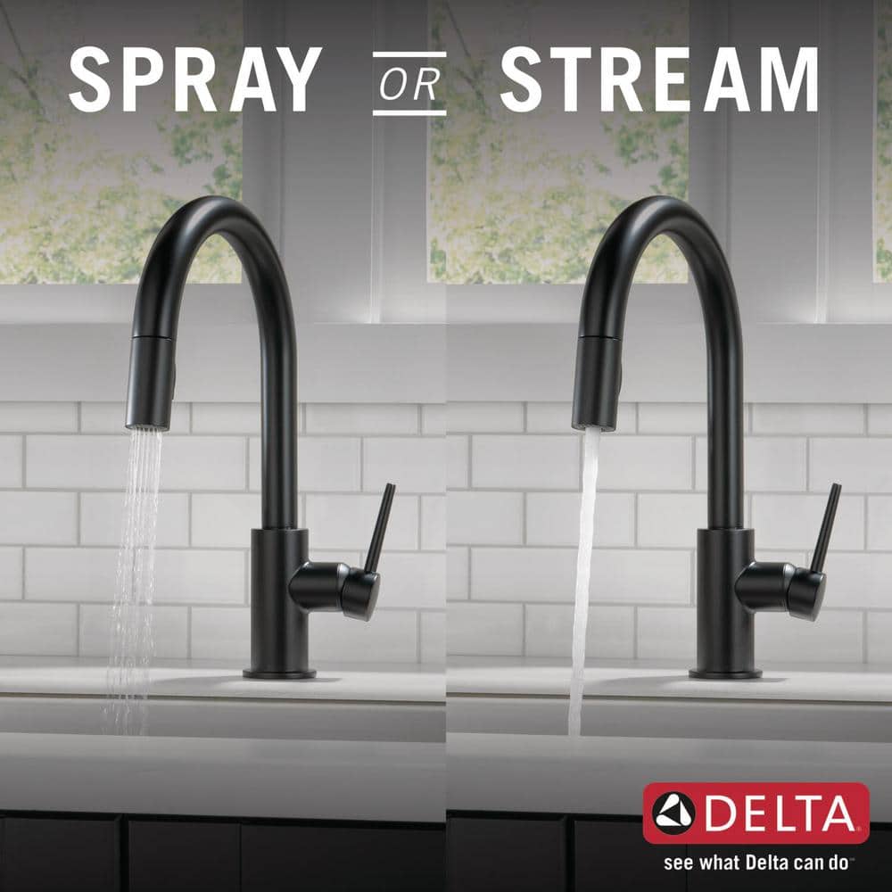 Matte Black Stainless Steel Pull-Down Kitchen Faucet