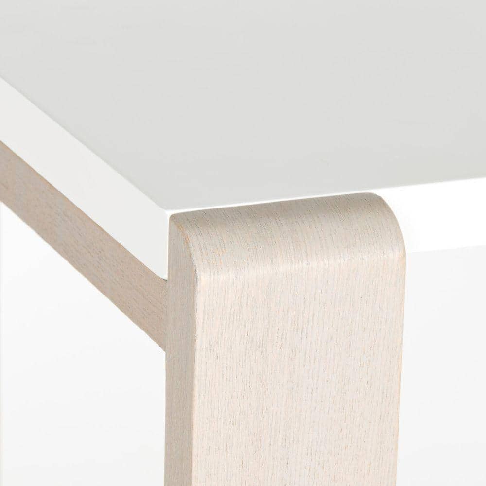 White and Grey Lacquered Wood Hallway Table with Storage