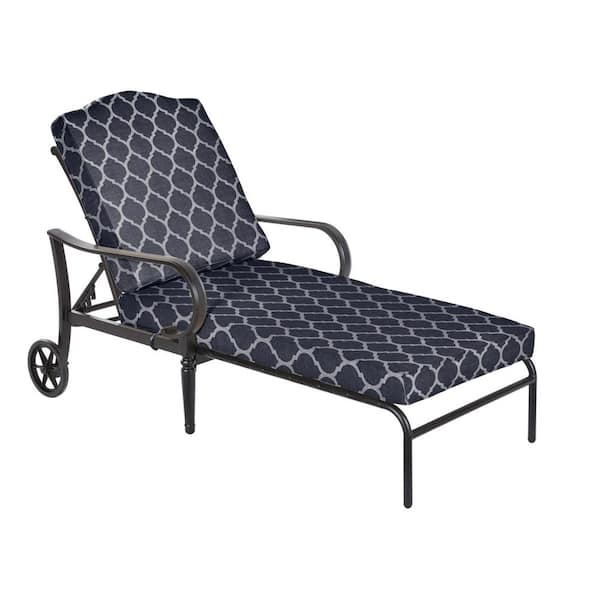 Hampton Bay Laurel Oaks Brown Steel Outdoor Patio Chaise Lounge with