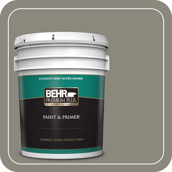 BEHR PREMIUM PLUS 5 gal. #T12-11 Compass Semi-Gloss Enamel Exterior Paint & Primer