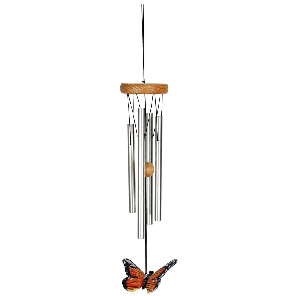 Monarch Butterfly Silver and Wood Wind Chime