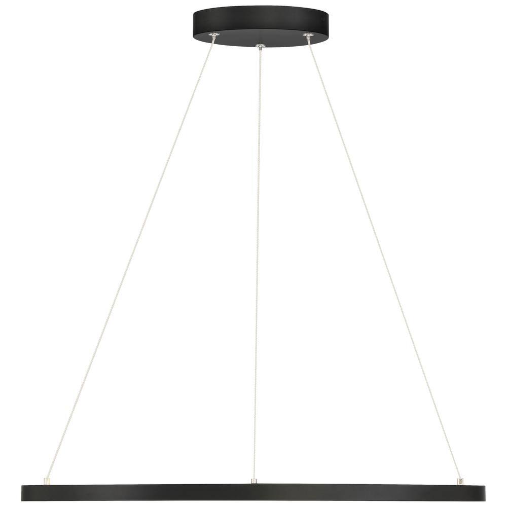 Anello Circular Matte Black LED Pendant Chandelier
