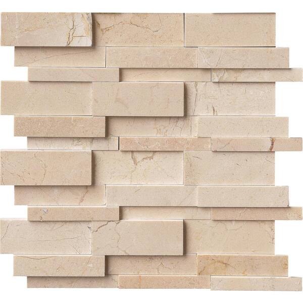 MSI Hedron Interlocking 12 in. x 12 in. Polished Marble Floor and Wall Tile (1 sq. ft./Each)