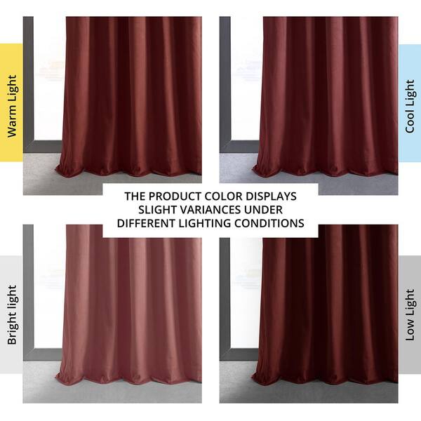 Exclusive Fabrics & Furnishings Crimson Rust Velvet Solid 50 in. W