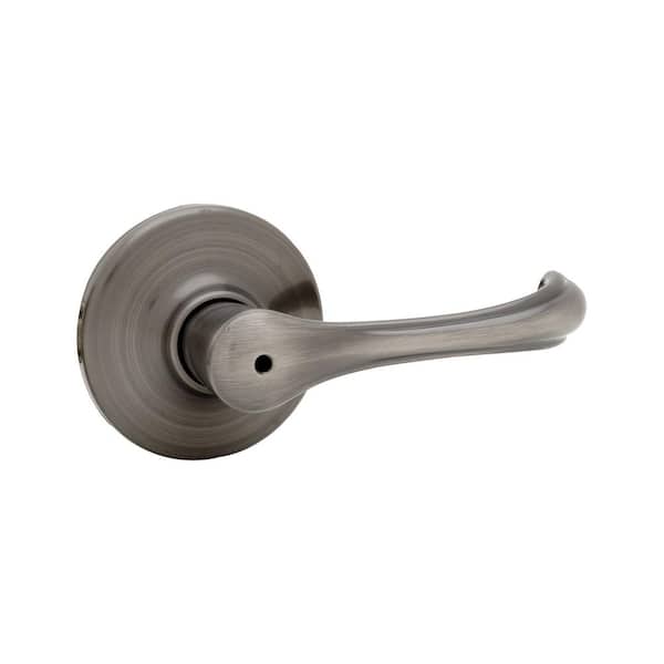 どろびあん Kwikset Dorian Antique Nickel Privacy Bed/Bath Door Handle with