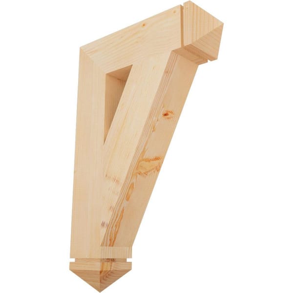 Ekena Millwork 5.5 in. x 36 in. x 24 in. Douglas Fir Traditional Arts and Crafts Smooth Bracket