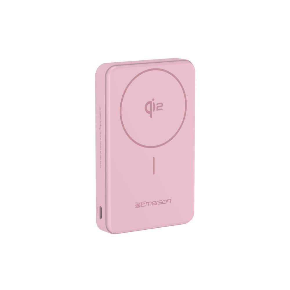 Emerson Power Bank with 15W Qi2 Magnetic Wireless Charging and 20W Wired Output Charging (Pink)