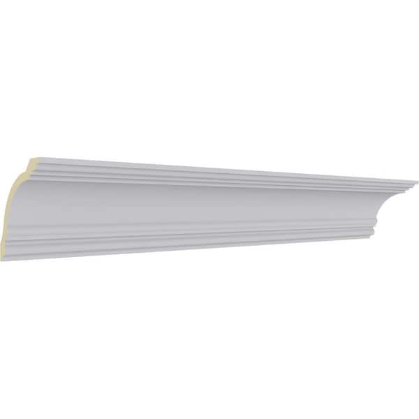 Ekena Millwork 5-1/4 in. x 5-3/8 in. x 94-1/2 in. Polyurethane Diane Crown Moulding