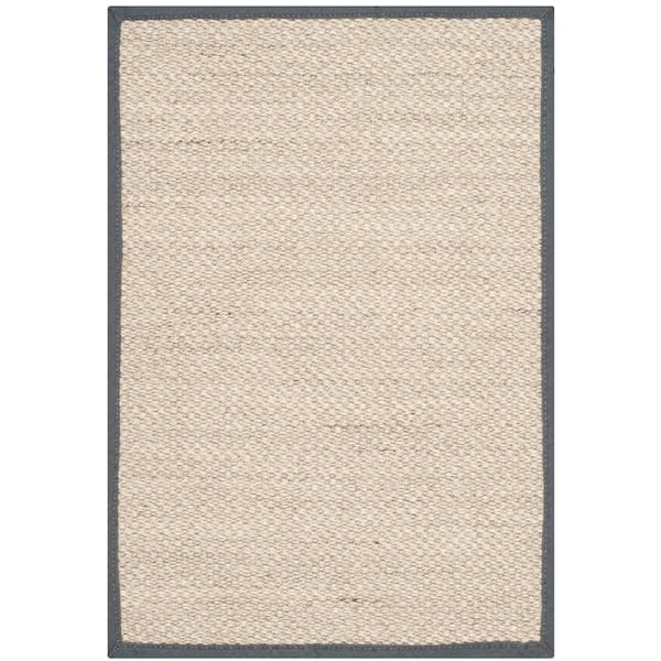 SAFAVIEH Natural Fiber Marble/Dark Gray Doormat 2 ft. x 3 ft. Border Area Rug