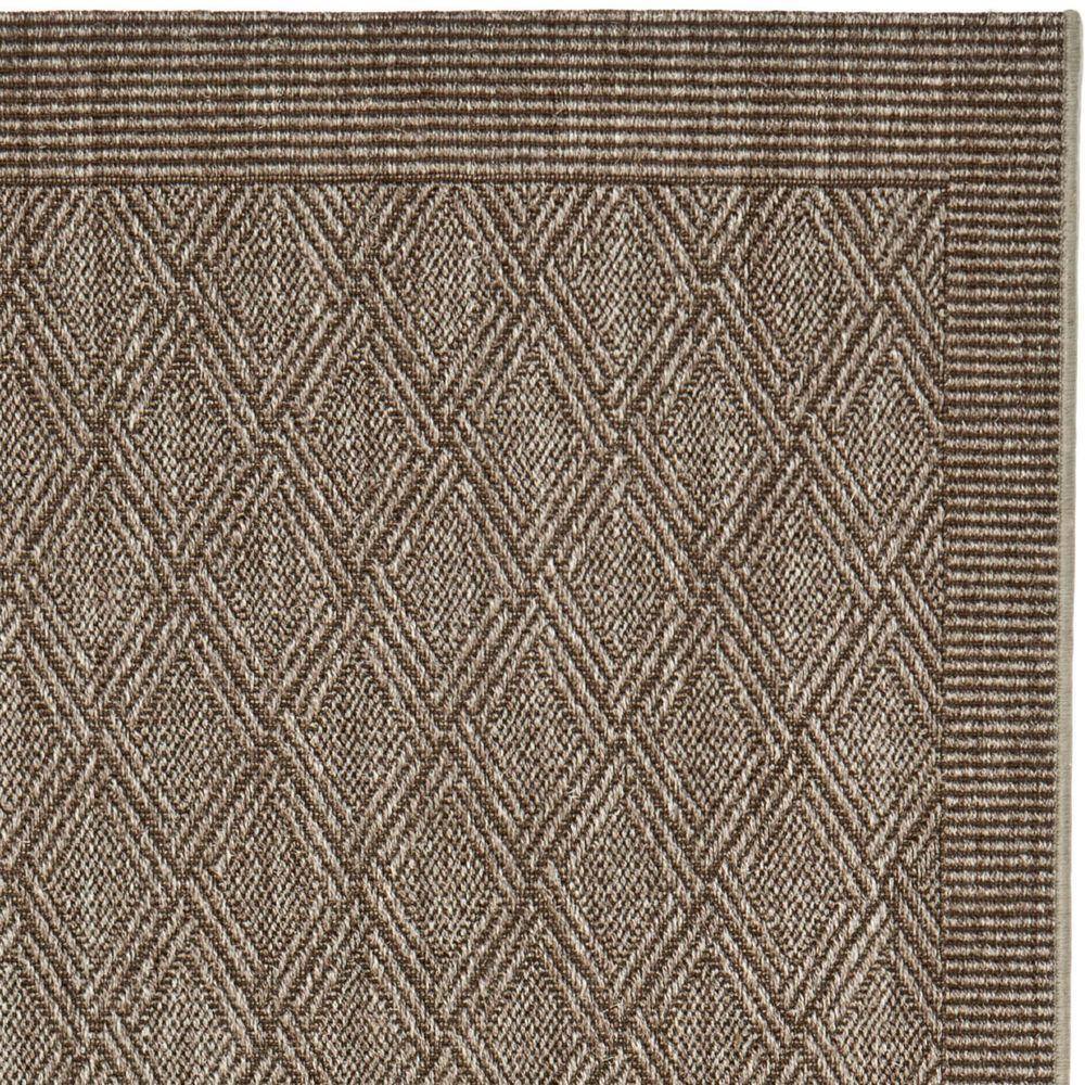 Silver Geometric Sisal 4' x 6' Area Rug
