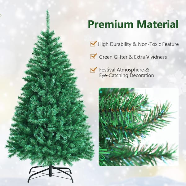 Costway 6 ft. Green Iridescent Tinsel Artificial Christmas Tree