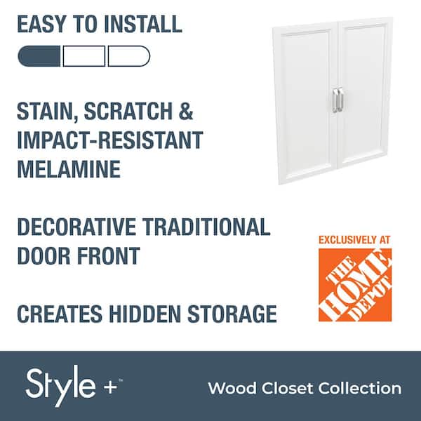 Style+ 25 in. W Traditional White Closet Door Kit