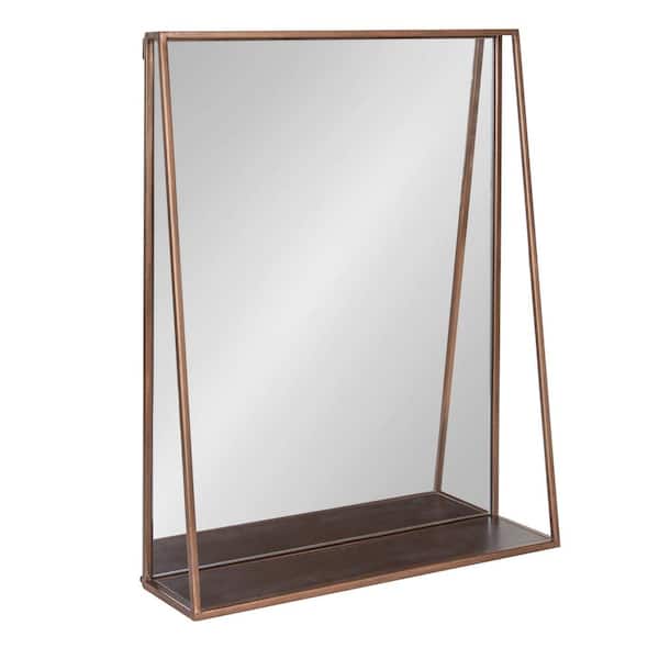 Kate and Laurel Lintz 24.00 in. H x 18.00 in. W Modern Rectangle Bronze Framed Accent Wall Mirror