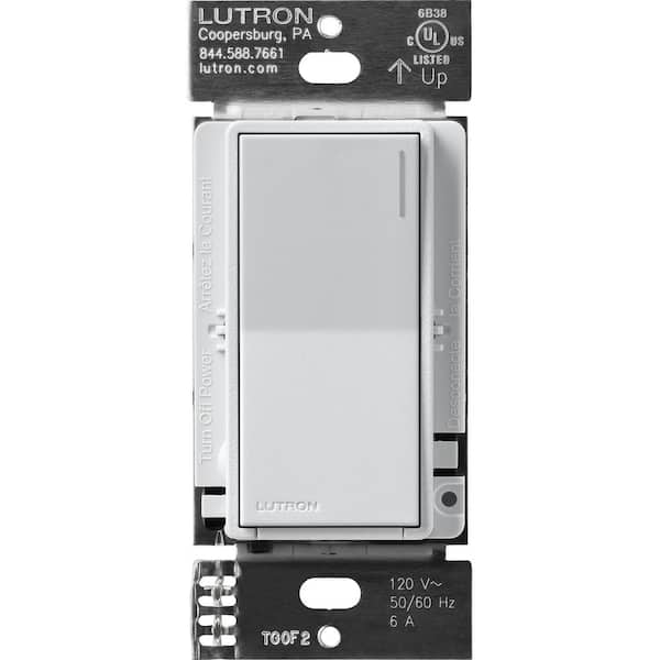 Lutron Sunnata Switch, for 6A Lighting or 3A 1/10 HP Motor, Single Pole/Multi Location, Mist (ST-6ANS-MI)