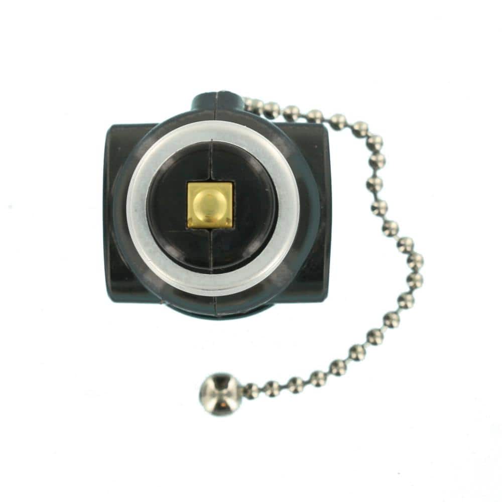 Beige Medium Base Lampholder with Outlet and Pull Chain