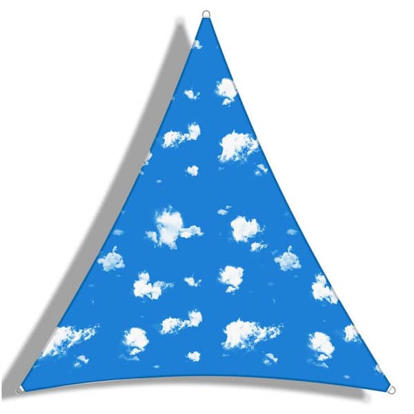 12 ft. x 12 ft. Sky Blue Triangle Heavy Weight Sun Shade Sail with UV Blockage and waterproof for Patio and Pool Cover