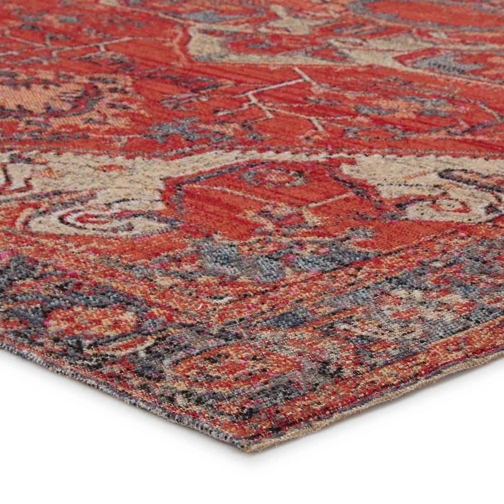 Leighton Medallion Red & Blue Synthetic Area Rug 24"x36"