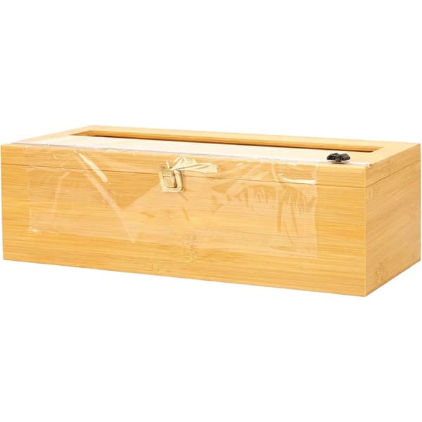 N/A 4.59 lb. 20.5 x 6.1 x 6.1 in. Bamboo Plastic Wrap Dispenser with Cutter and Roller for Heavy Duty Use