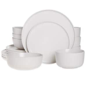 Landon 16-Pcs Stoneware Dinnerware Set in Sea Salt With Reactive Glaze