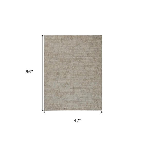 2 ft. x 8 ft. Taupe Abstract Area Rug