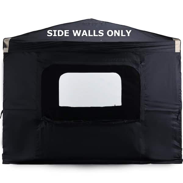 Aoodor 10 ft. x 10 ft. Black Pop Up Canopy Tent Sidewall Kit Replacement with Windows