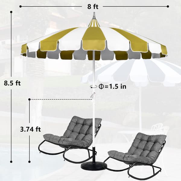 8 ft. Pagoda Outdoor Market Patio Umbrella in Green