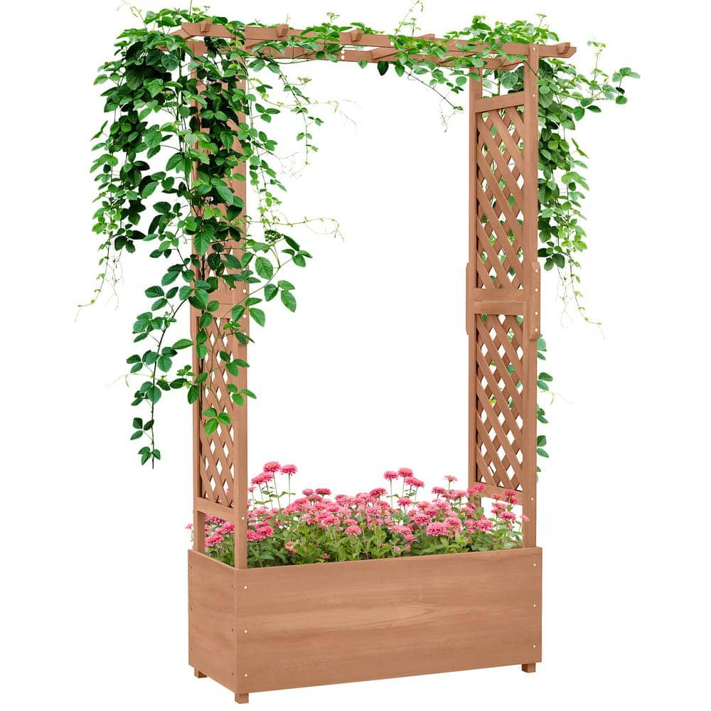 Toolcat 70 .9 In. X 44 In. Raised Garden Bed With Arch Trellis, Outdoor 