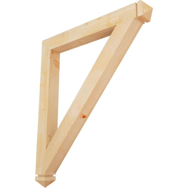 Ekena Millwork 4 in. x 44 in. x 38 in. Douglas Fir Traditional Arts and Crafts Rough Sawn Bracket