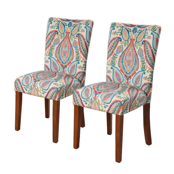Homepop Parsons Classic Multi-Color Paisley Dining Chairs (Set of 2)