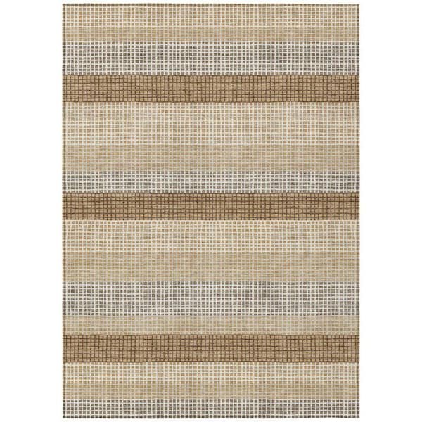 Chantille Machine Washable Indoor/Outdoor Abstract ACN2530 Gold 3 ft. x 4 ft. Area Rug
