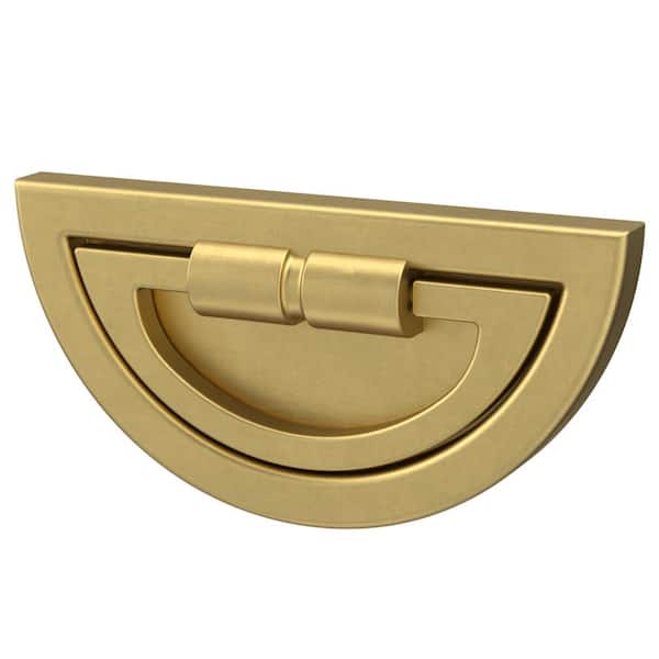 Liberty Warm Industrial 3 in. (76mm) Center-to-Center Brushed Brass Campaign Drawer Pull