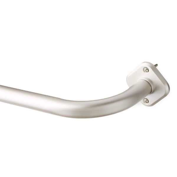 Wrap Around Double Mount Indoor/Outdoor 84 in.-160 in. Brushed Nickel Single Curtain Rod (1 Piece)