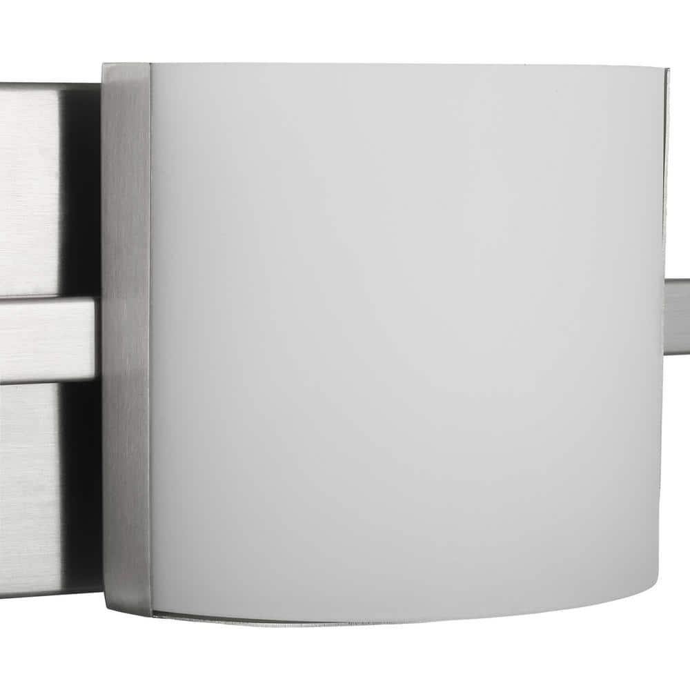Brushed Nickel 3-Light LED Bath Vanity with Etched Glass Shades
