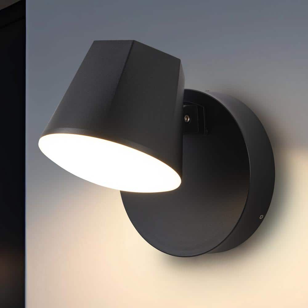 C Cattleya 7.25in. Modern Black Aluminum LED Outdoor Indoor