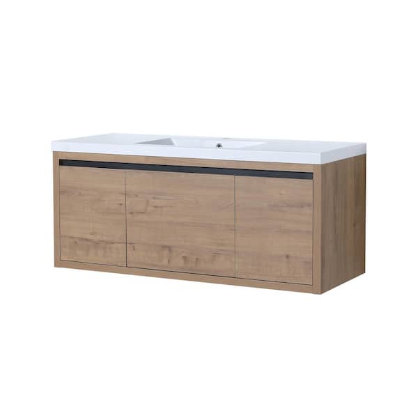 Victoria 48 in. W x 18 in. D x 21 in. H Floating Modern Design Single Sink Bath Vanity with Top and Cabinet in Wood