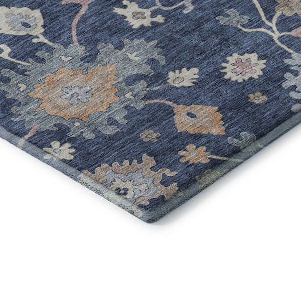 Mayfield Premium Machine Washable Abstract AMF1218 Navy 2 ft. x 3 ft. Area Rug