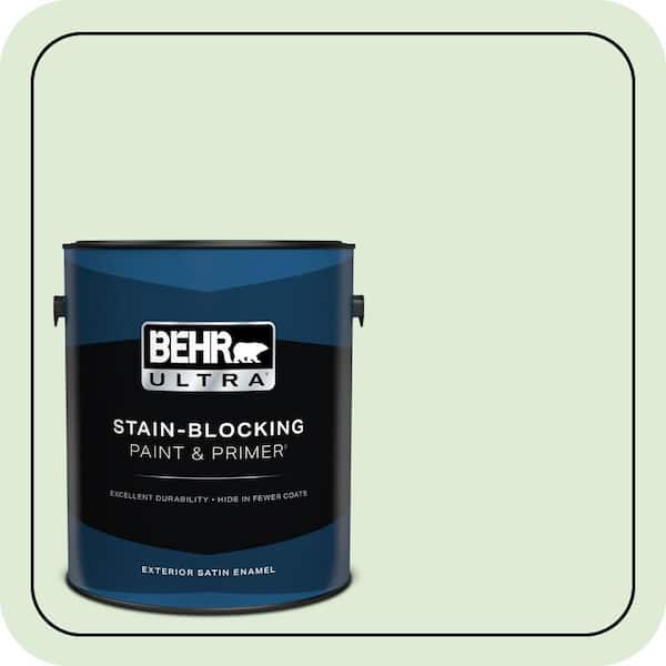 BEHR ULTRA 1 gal. #M390-2 Misty Meadow Satin Enamel Exterior Paint & Primer