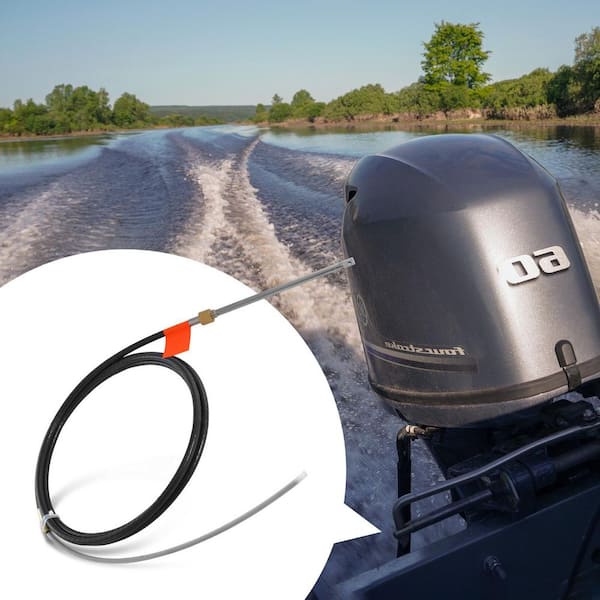 Boat Throttle Control Cable 22 Feet (2 Pack Blue) - Outboard Rotary Steering Cable For Single Station Boats