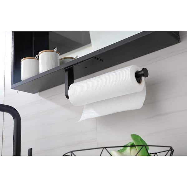 BWE Wall Mount Kitchen Paper Towel Holder Bulk-Self-Adhesive Under Cabinet  In Matte Black A-91028-B - The Home Depot