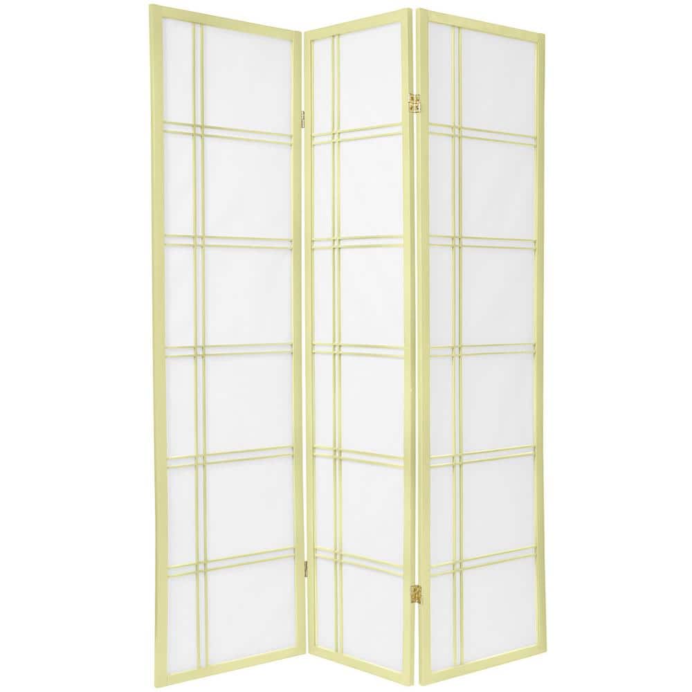 Ivory Shoji Rice Paper 3-Panel Folding Room Divider