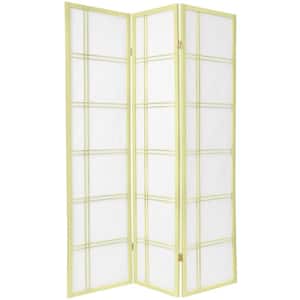 6 ft. Ivory Double Cross 3-Panel Room Divider