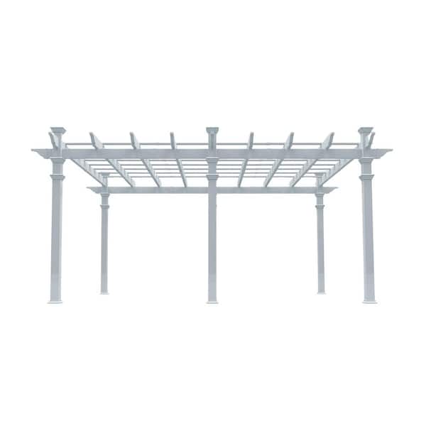 192"L x 144"W x 107"H Vinyl Barcelona Pergola, White, VA42028
