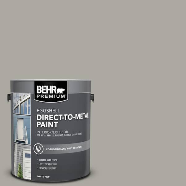 BEHR PREMIUM 1 gal. #N360-3 Still Gray Eggshell Direct to Metal Interior/Exterior Paint