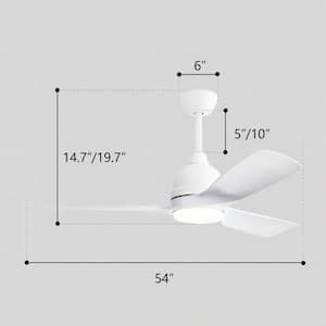 Jacob 54 in. Indoor White Ceiling Fan with Hanging Control and Reversible Motor