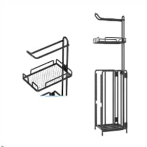 Two Stood -Standing Sanitary Paper Brackets, Toilet Paper Rolls with Shelves for Storage, Phones, Giant Rolls, Black