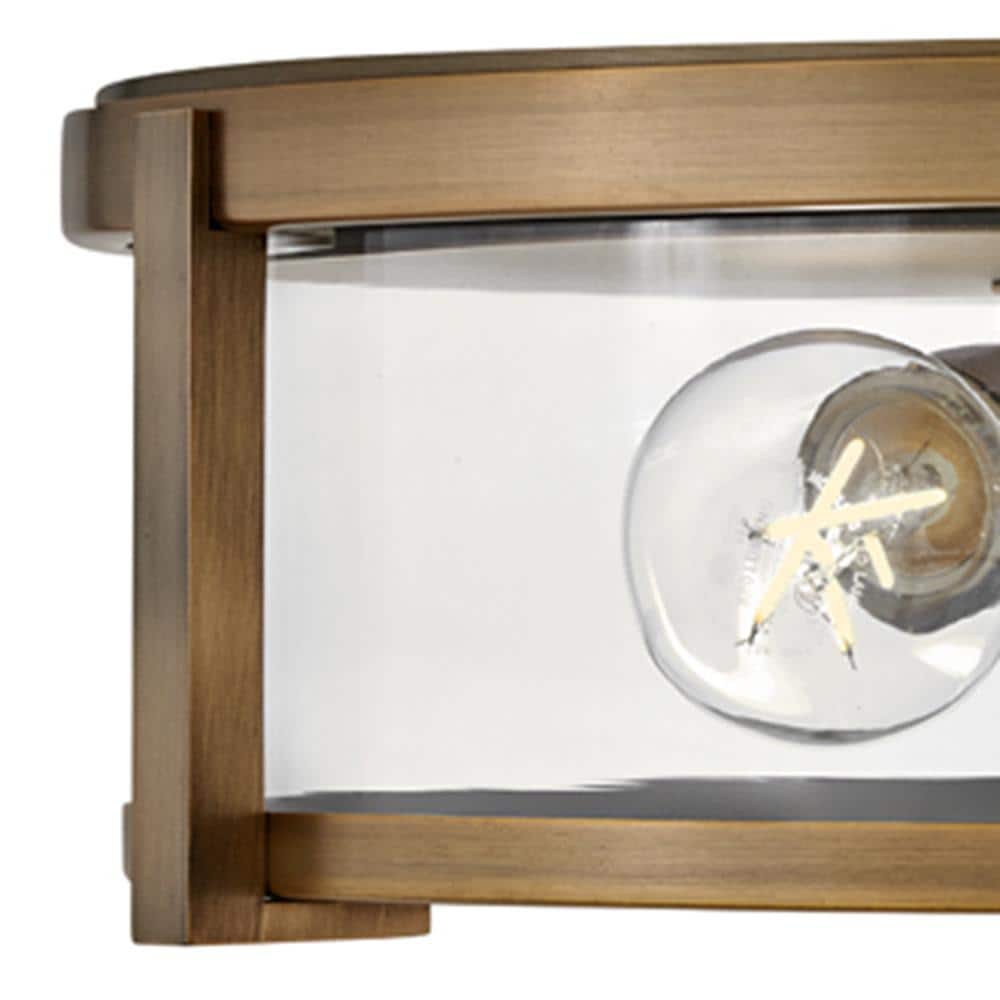 Brushed Bronze and Clear Glass LED Flush Mount Light