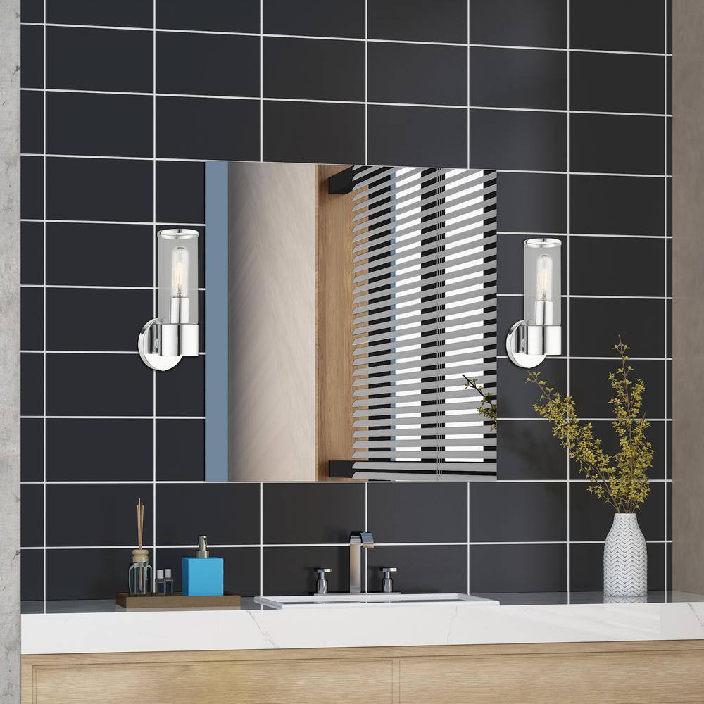 Polished Chrome Dimmable Sconce with Clear Glass Shade