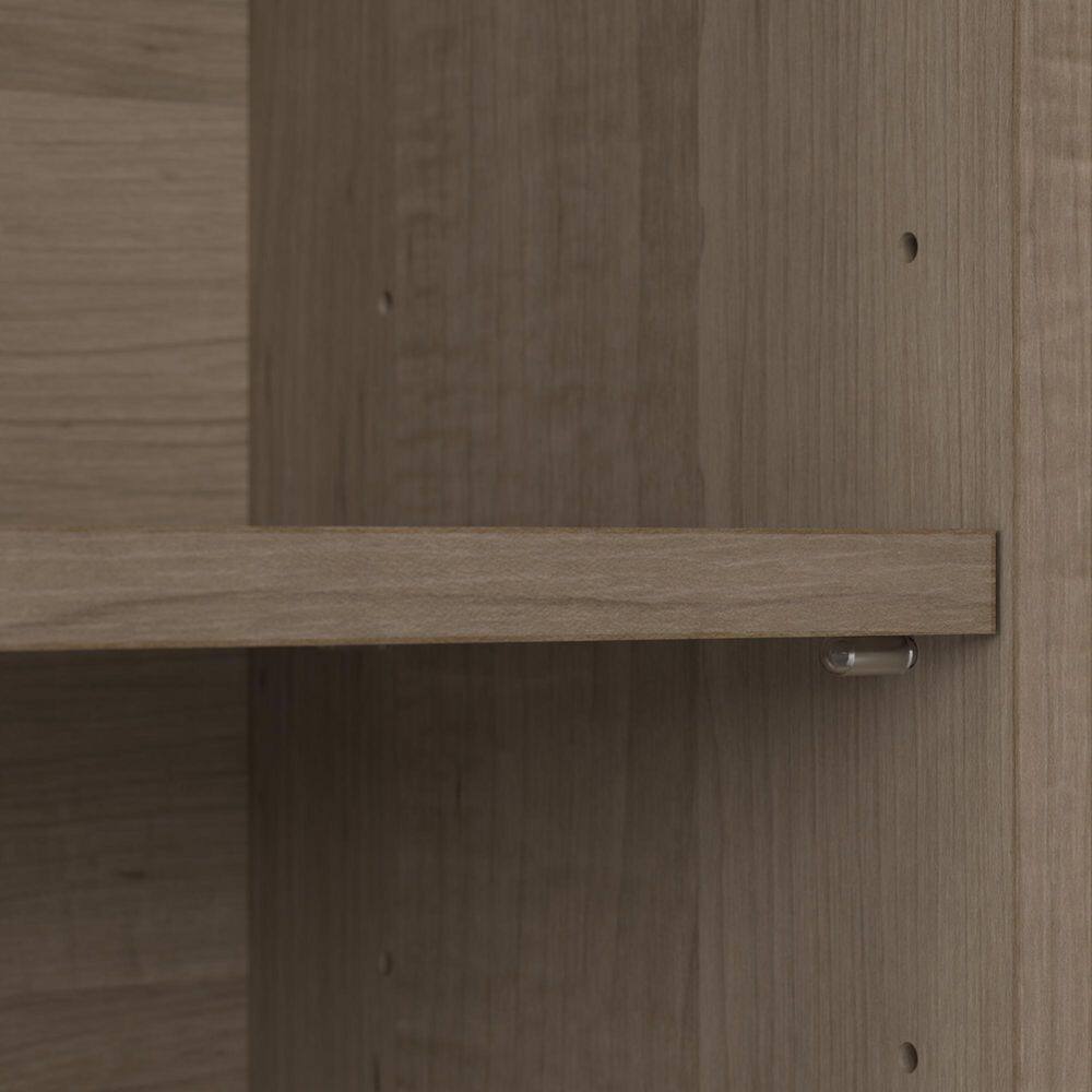 Ash Gray Engineered Wood Tall Kitchen Pantry Cabinet with Doors