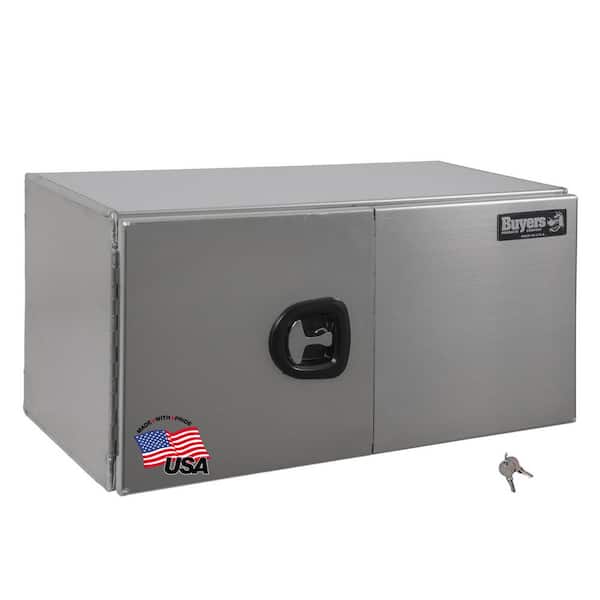 Buyers Products Company 24 in. x 24 in. x 60 in. Smooth Aluminum Underbody Truck Tool Box with Barn Door